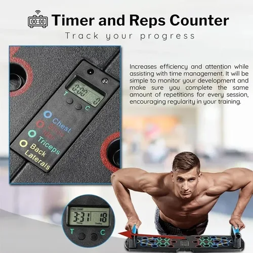 Imagen 2 del producto Juego de tablero de realce, barra de realce multifuncional portátil, equipo de Fitness plegable para pecho, Abdomen, brazos/entrenamiento de espalda