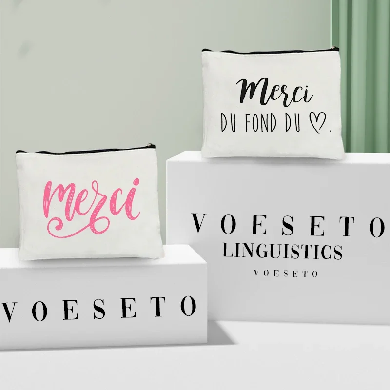 Bolsa de maquillaje de agradecimiento para mujer, bolsa de cosméticos para mujer, regalos para amigos y profesores, bolsa de viaje de moda, mejor regalo de agradecimiento para ella