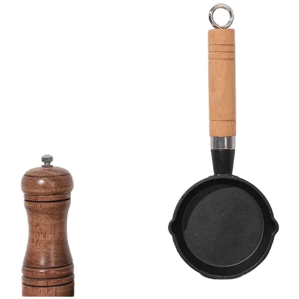 Oil Drizzling Beech Cast Iron Oil Pot Egg Roll Pan Multi-functional Use Excellent Heat Retention Even Heat Distribution