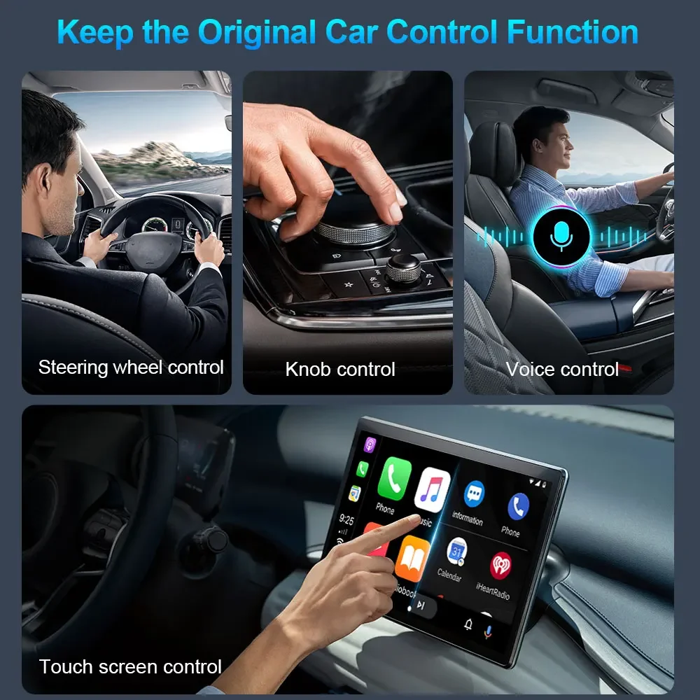 Wireless Carplay & Android Auto Adapter 2 In 1 Plug and Play USB Type C Dongle Wifi และเชื่อมต่อบลูทูธสําหรับโรงงานแบบมีสายรถยนต์