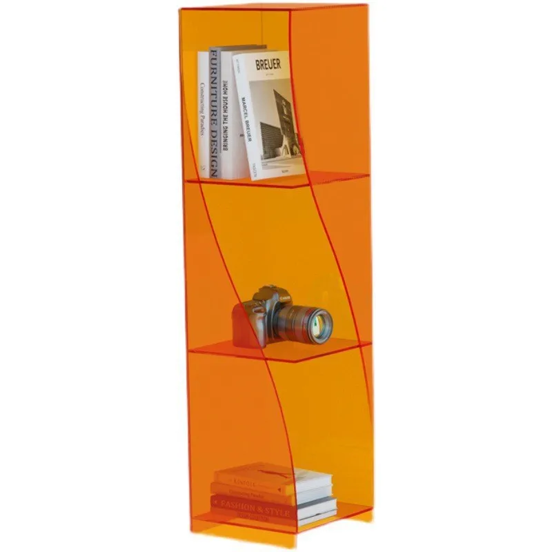 Light luxury acrylic bookshelf storage shelf simple transparent multi-layer floor bookcase living room decoration display shelf
