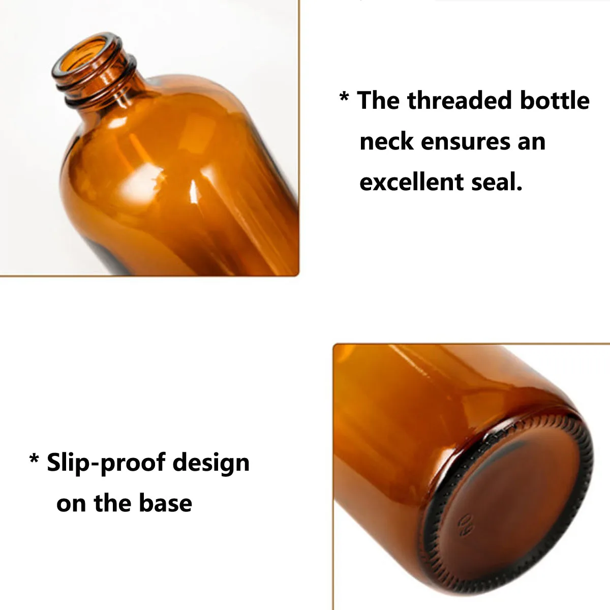 2pack 16oz Amber Glass Growlers Empty Kombucha Bottles with Air Tight Seal Cap Lids for Secondary Fermentation Storing 500ml