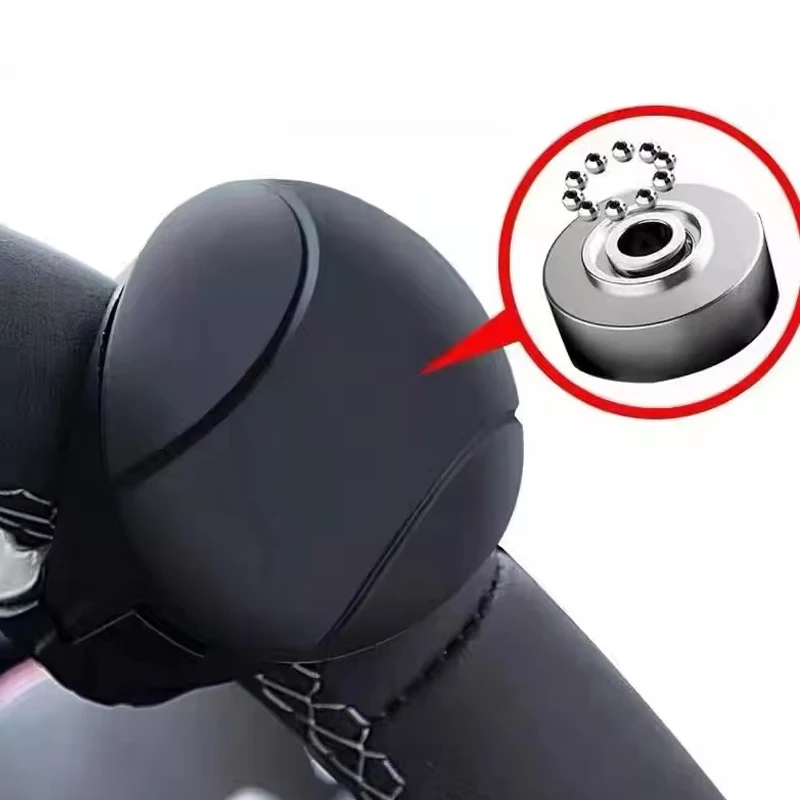 Front Position Steering Knob - Synthetic Rubber 360° Rotating Steering Wheel Booster, Power Handle Ball Shaped Spinner for Vehic