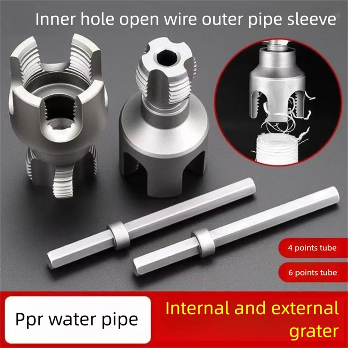 PPR Pipe Threader Kit, Steel Die Set for PPR (1/2in+3/4in) Thread Cutting equipment for PPR pipelineline Metal
