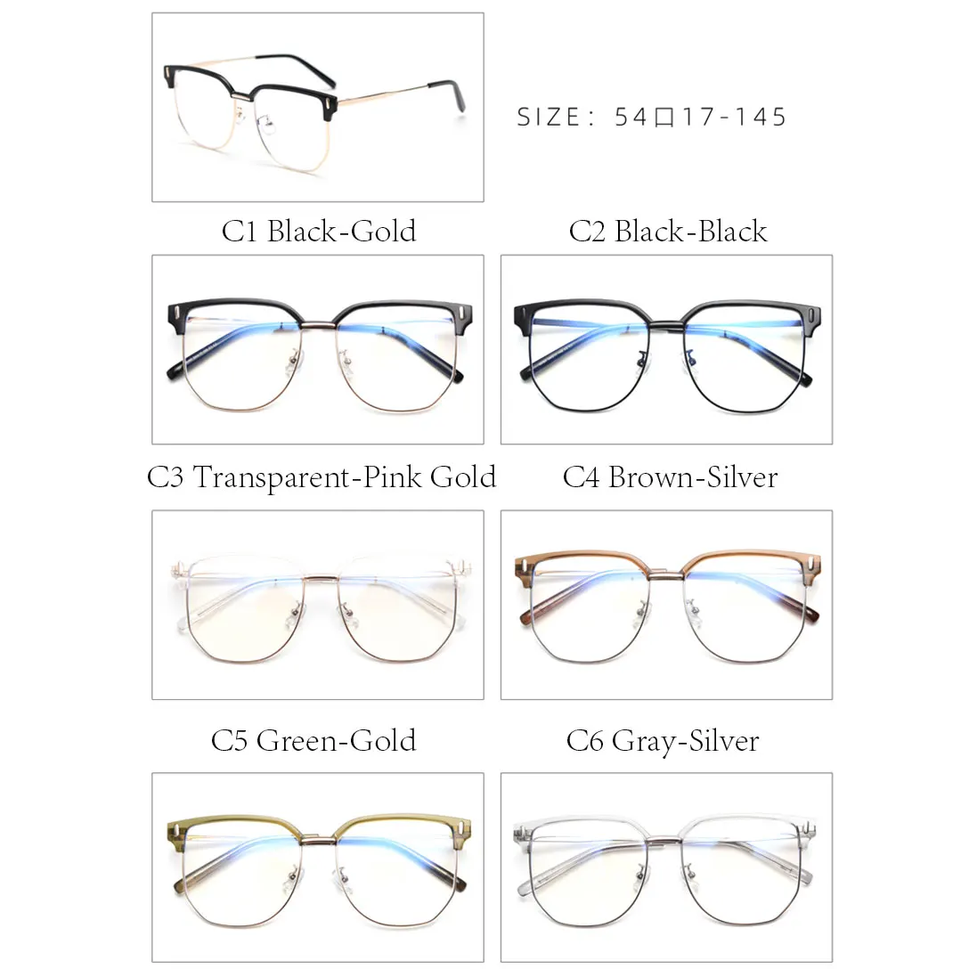 IYOU-Monture de lunettes anti-lumière bleue TR90 pour hommes et femmes, alliage rond polygone, lunettes optiques, lunettes d'ordinateur, anti-discrimination, UV400