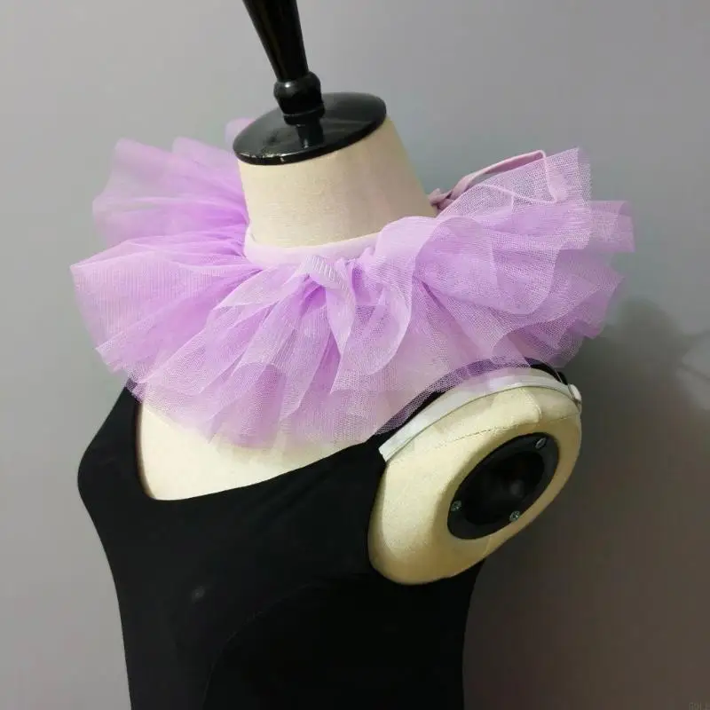 50LE RETRO 3 LAIENDEADED TULE NECE RUFF DECORATION FASHIT