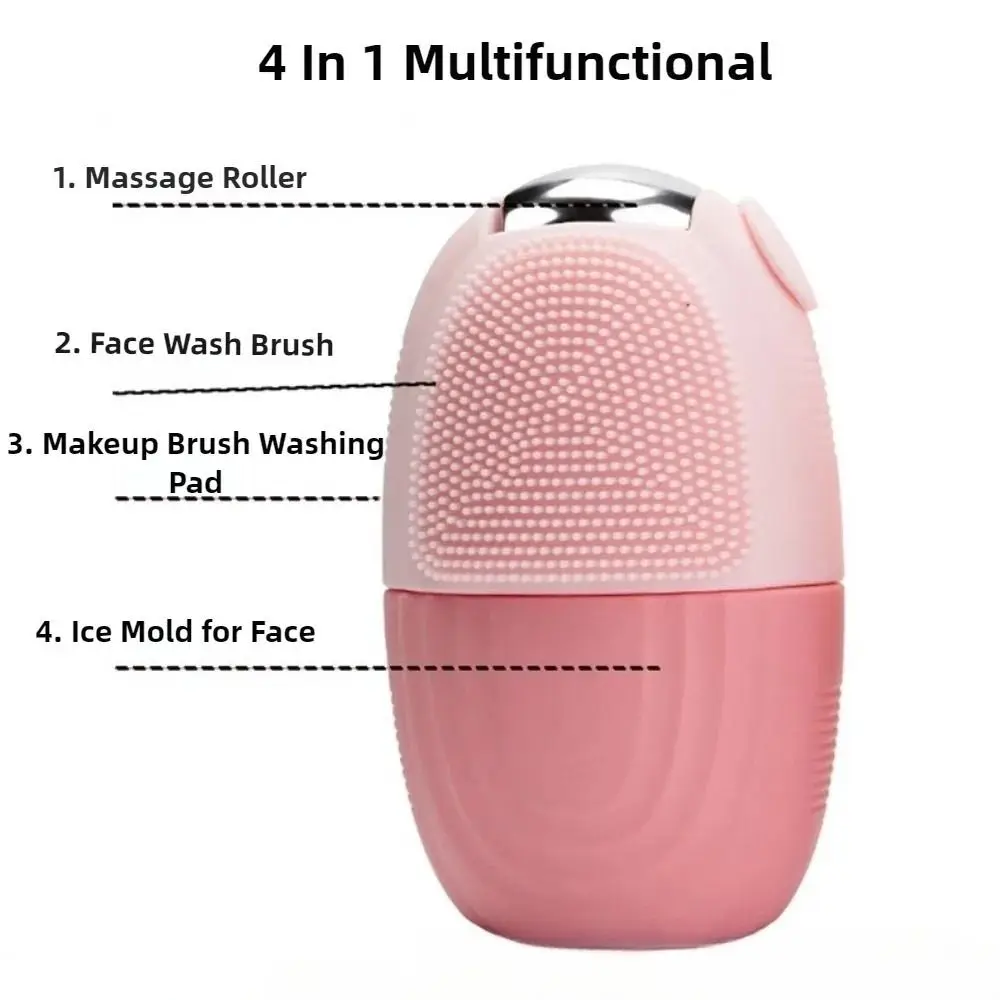 Rullo di ghiaccio in silicone aggiornato per strumenti per la cura della pelle di bellezza del viso Massaggiatore facciale riutilizzabile Lifting del viso Stampo per ghiaccio Occhi e collo