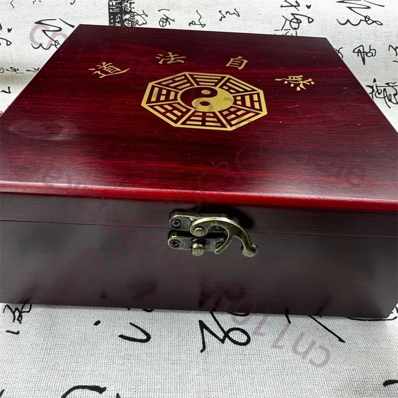 Taoist supplies seal box, seal storage box, nine grid seal box, solid wood, responsive box for every request