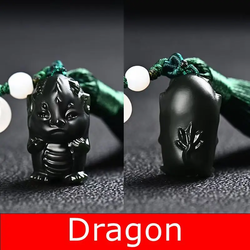 Natural Hetian Jade Hand Carved Jadeite Monkey Dragon Tiger Horse Rabbit Chook Pendant Amulet Ornaments Chinese Zodiac 12 Animal