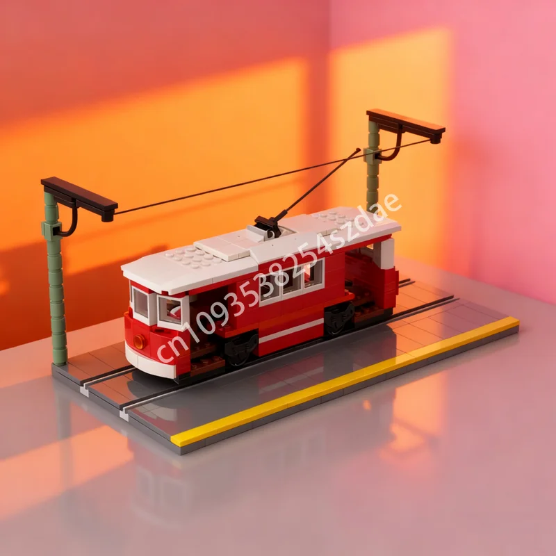 

386 шт. MOC классическая красная тележка, тренировочная модель, строительные блоки, сделай сам, креативный рождественский подарок, образовательные кирпичные игрушки, детский день рождения