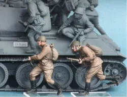 1/35 Resin Figure Model Kit Military Miniature Soviet Union Motorised Infantry 2 People Unassembled Unpainted Free Shipping