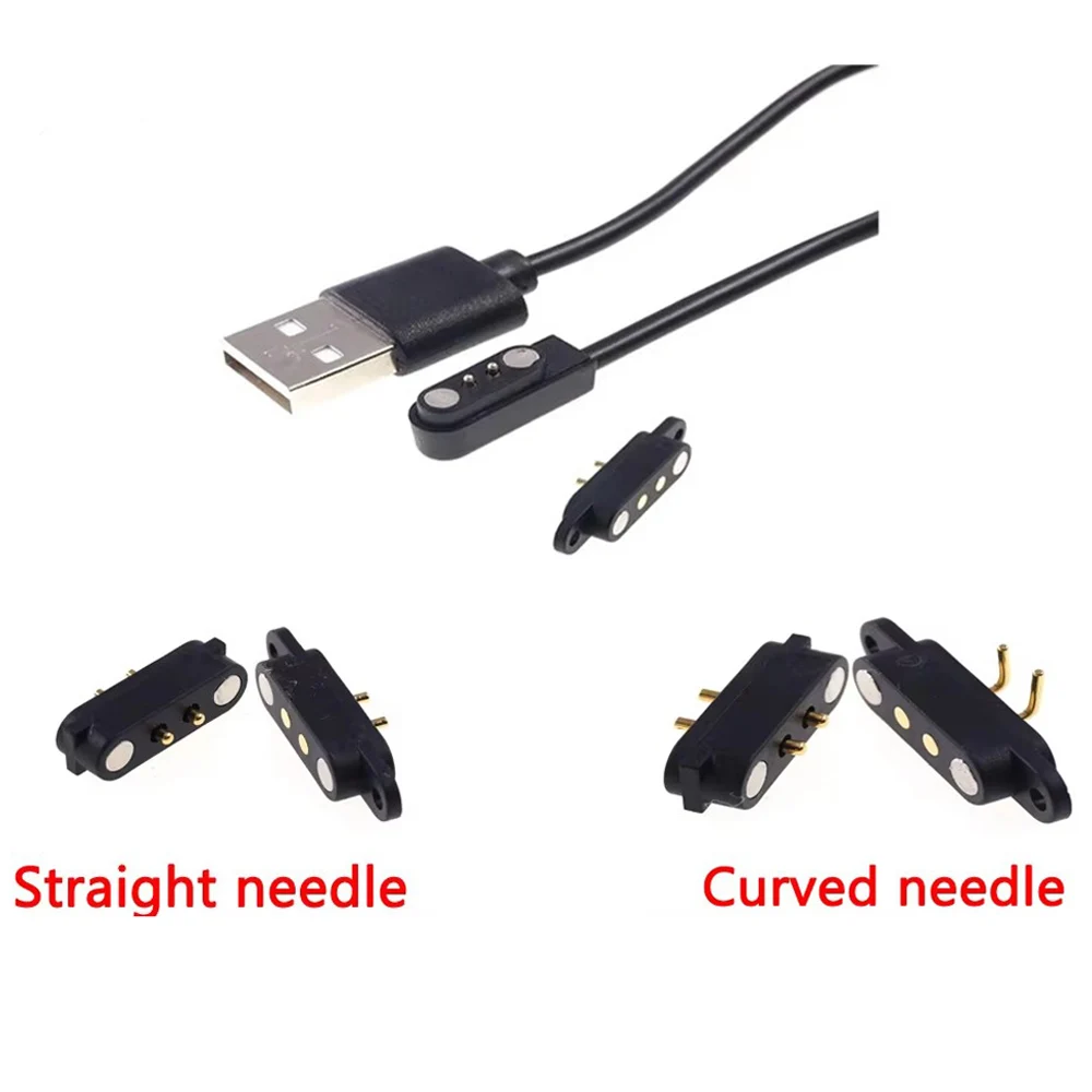 1Sets Magnetic Usb Charging Cable Male Female PogoPin Connector Power Solution 2Pin Magnets Contact Pad PCB Solder2.8MM Pitch