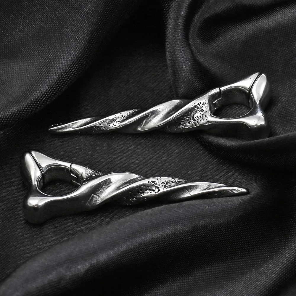 Giga 1/2Pcs 12mm(1/2") Sharp Cone Stainless Steel Ear Weights Hanger Dangle Gauges Earrings for Stretched Piercing Body Jewelry