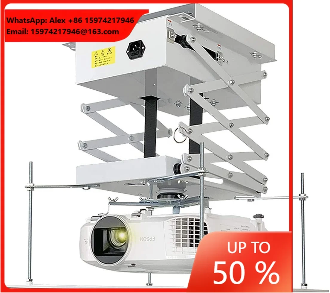 70-500 Cm Electric WIFI Projector 4K Ceiling Mount Scissors Type Motorized Projector Lift With Remote Control