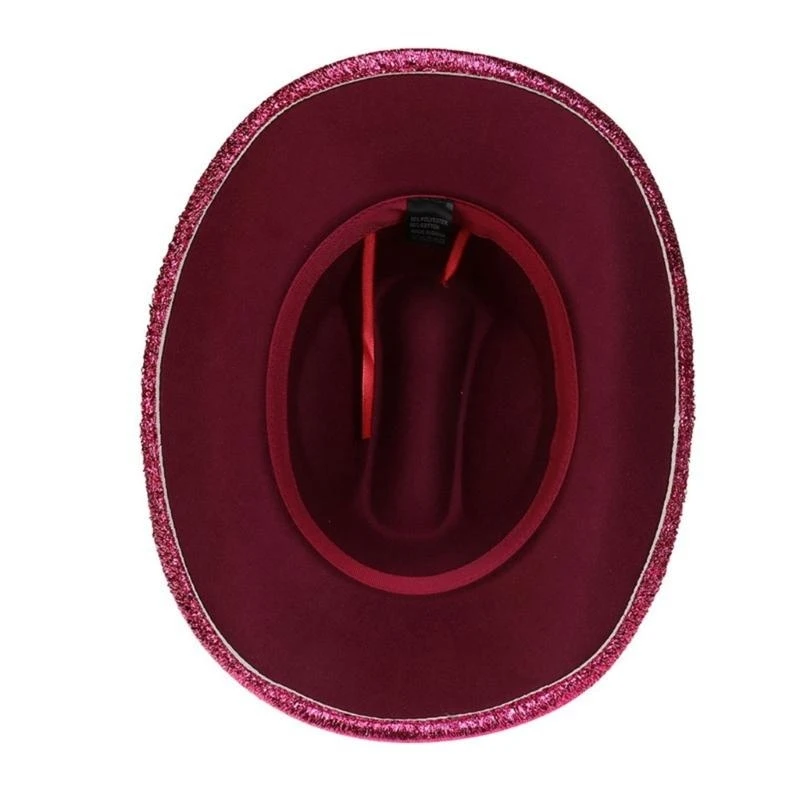 Vacation Cowboy Hat Sequined Panama Hat for Male Female Comedian Actor