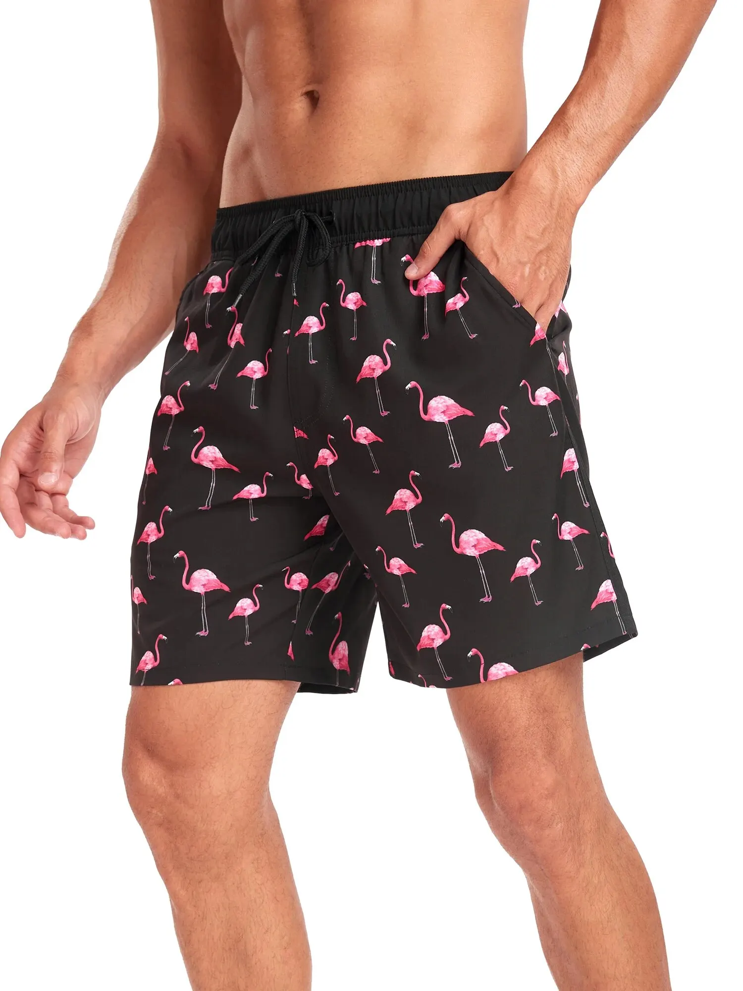 Summer New Men\'s Shorts Fashion Vacation Beach Pants Men\'s Plus size Four-Corner Qmilch Lining
