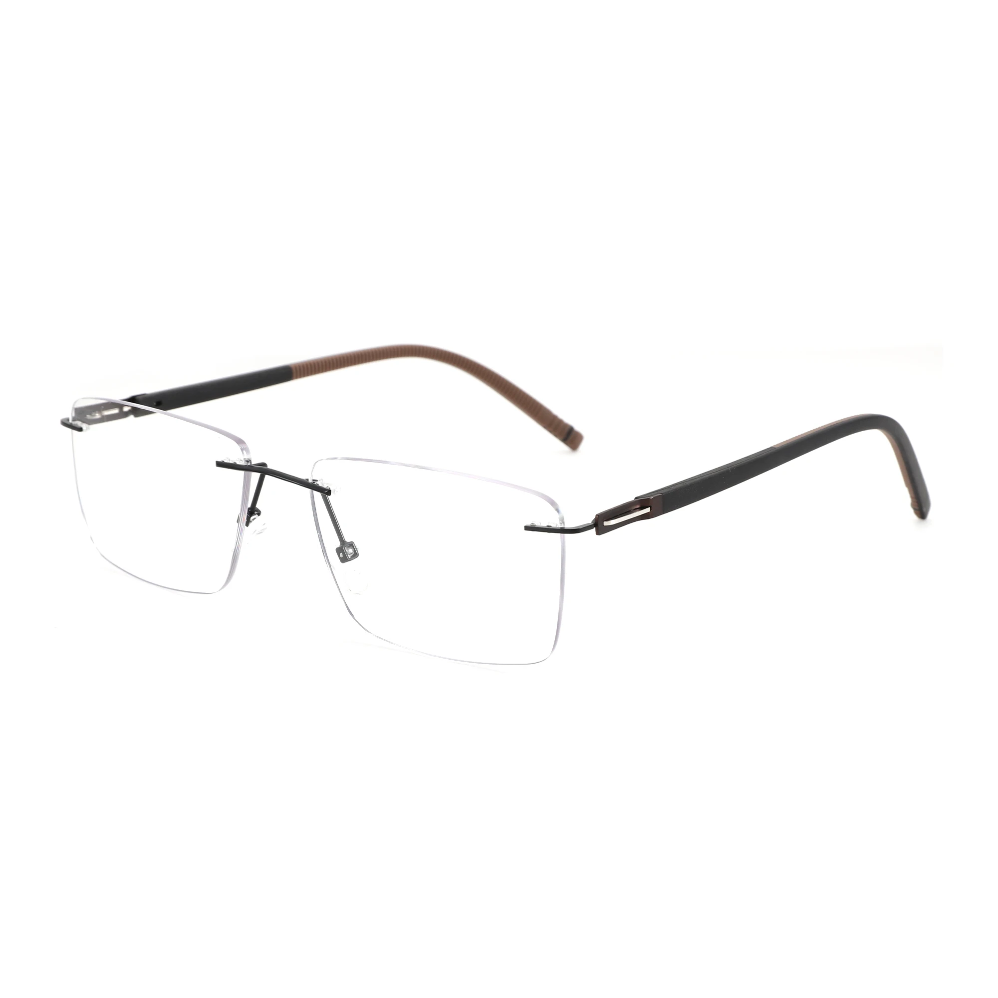 ZENOTTIC High-quality Rimless Rectangle Prescription Glasses Anti Blue Light/Photochromic Optical Eyeglasses For Men