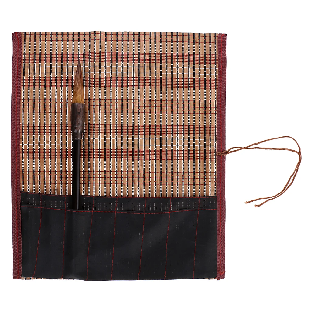 Chinese Calligraphy Brush Painting Holder Roll Brush Curtain