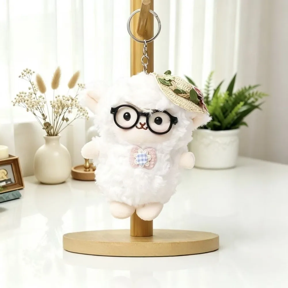 Hanging Ornaments Lamb Plush Keychain Lamb New Year Soft Fluffy Sheep Doll Pendant Kawaii Decorations Sheep Plush Birthday Gift