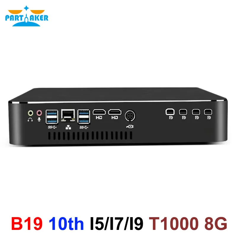Partaker Mini Gaming PC Desktop Computer i9 10900F i7 10700F with T1000 8G Dedicated Graphics for Design Video Editing Modeling