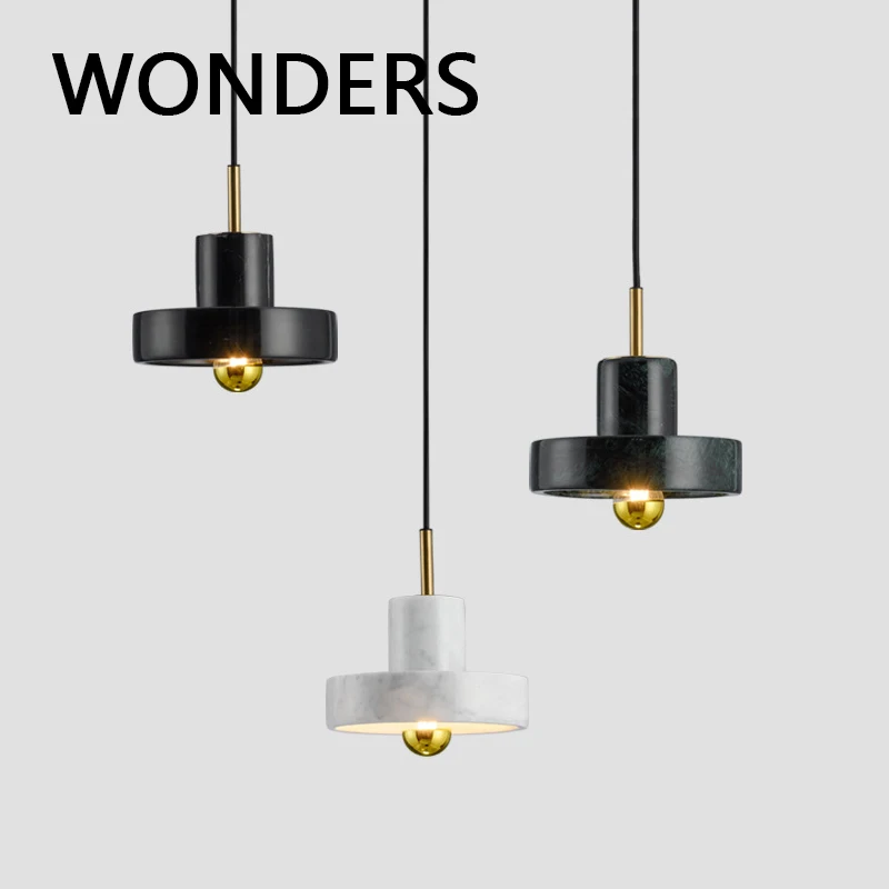 

Nature Marble House Decoration LED Light Fixture Kitchen Pendant Dining Table Light Modern E27 Bulb Bedroom Hanging Ceiling Lamp