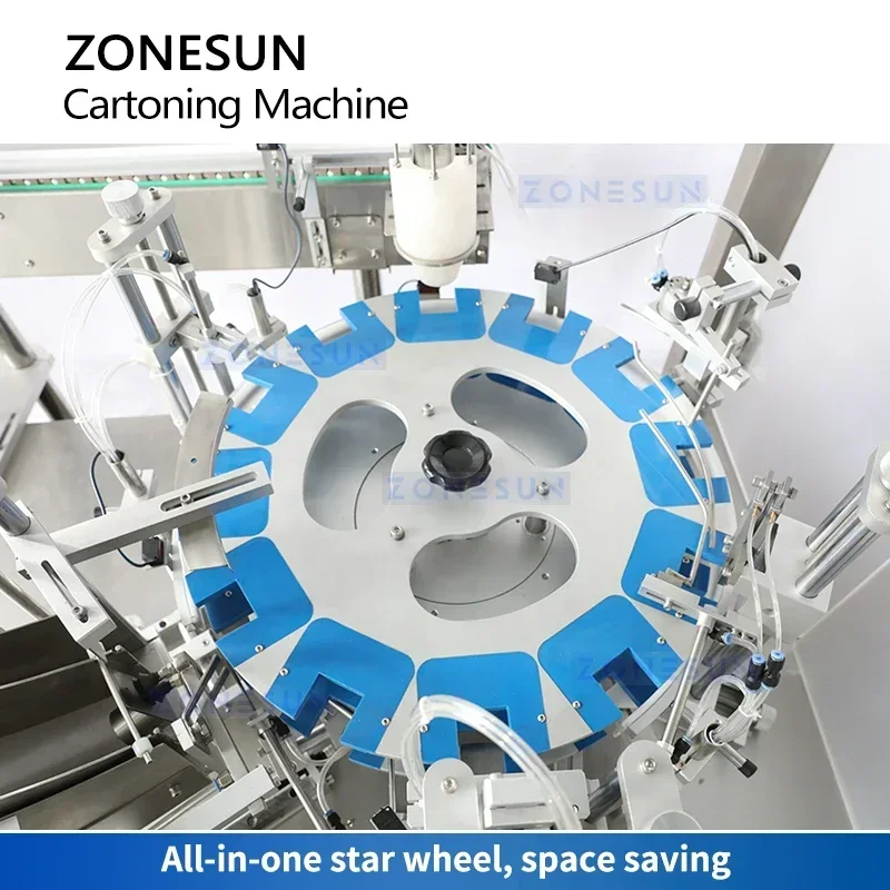 ZONESUN Automatische vertikale Kartonmaschine, Kartonversiegelung, Verpackungsausrüstung, umgekehrte Tuck-Karton-Sternrad-Paket ZS-MSZH50L
