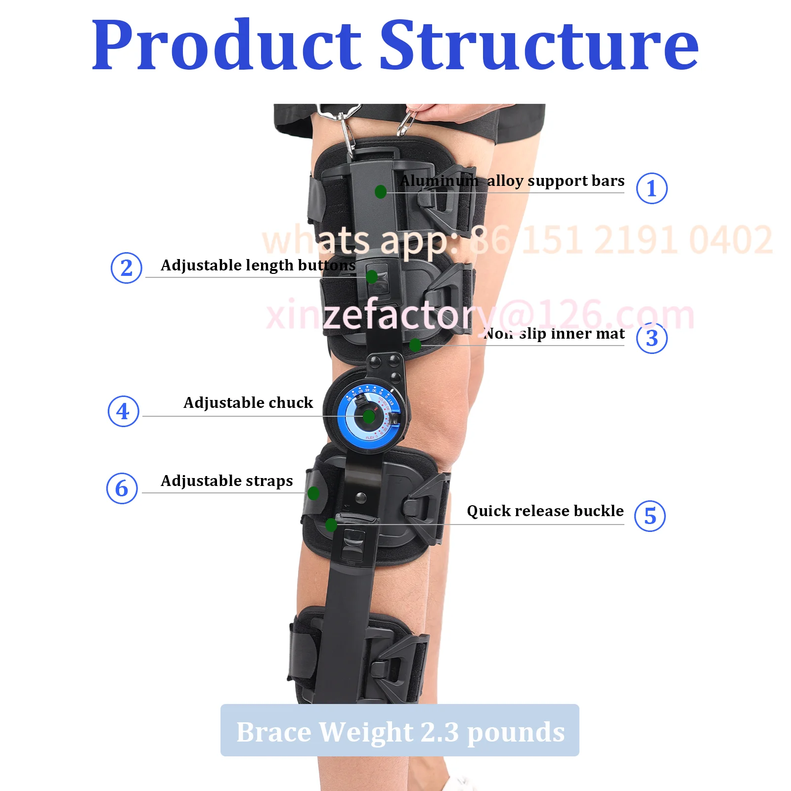 

Customizable Ginocchiera incernierata, immobilizzatore al ginocchio post-operatorio per artrite, ACL, MCL, PCL