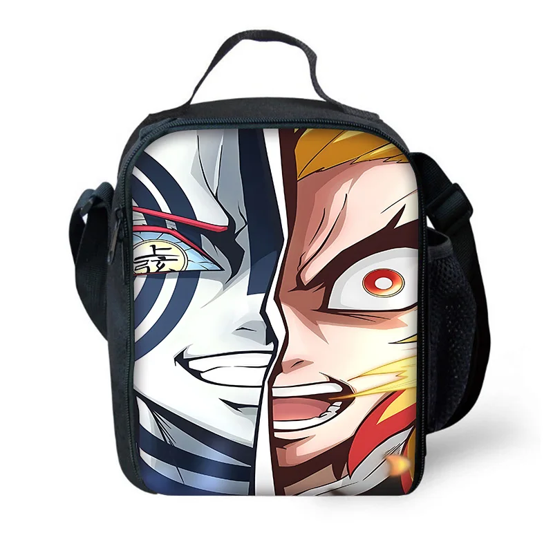 Demon Slayer Rengoku Kyoujurou Child  Large Capacity Bag for Boy  Girl Student Outdoor Picnic Resuable Thermal Cooler Lunch Box