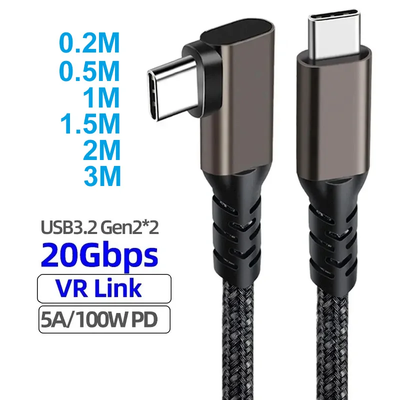 USB C Cable PD 100W 20V 5A Support 4K Audio Video 20Gbps Transfer Speed USB 3.1 Gen2 USB3.2 Type-C to Type-C Cable