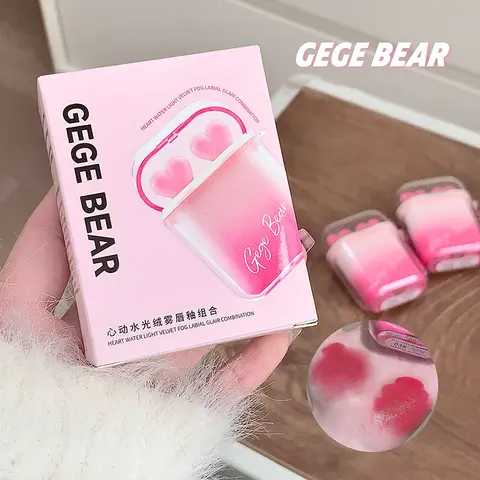 GegeBear 진심 어린 워터 글로스 립 세트: 이어버드와 유사한 자연스럽고 컴팩트하며 휴대성이 뛰어난 디자인을 위한 오래 지속되고 변색되지 않는 포뮬러