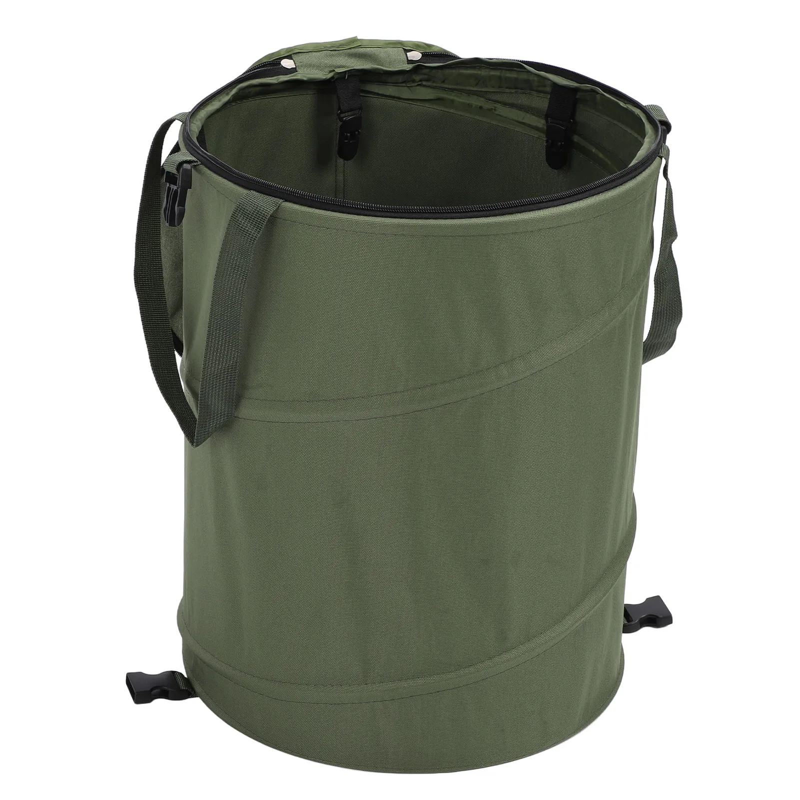 24 Gallons Garden Trash Can with Zippered Lid Oxford Cloth Large Capacity Foldable Portable Outdoor Garbage Container for Picnic