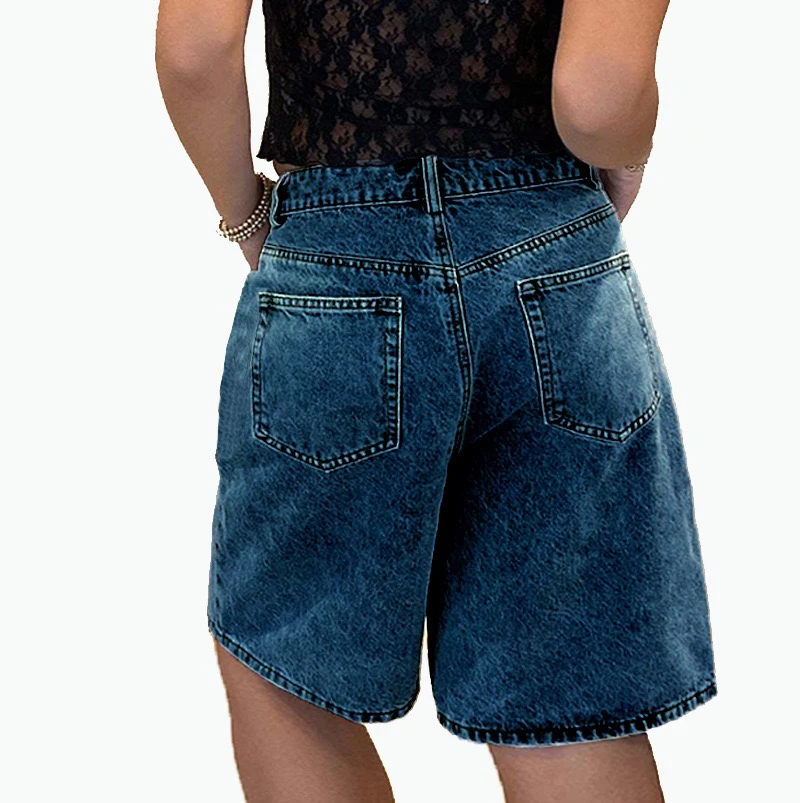 

American Sle Vintage Waed Denim orts Women Summer New High Waist Slimming Loose Casual Five-Quarter Length Hot Pants