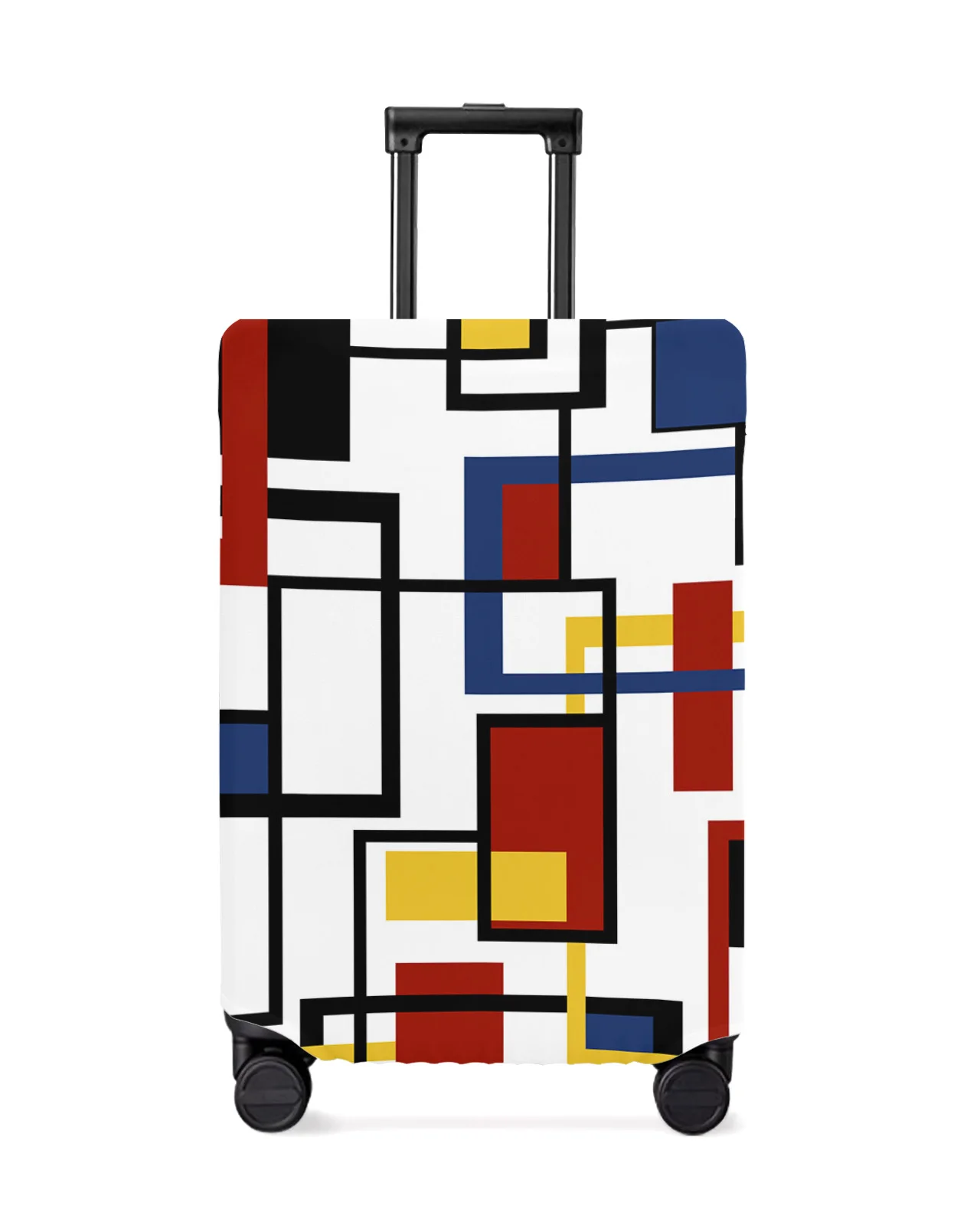 Nordic Retro Medieval Geometric Abstract Colorful Luggage Cover Stretch Baggage Dust Cover for 18-32 Inch Travel Suitcase Case