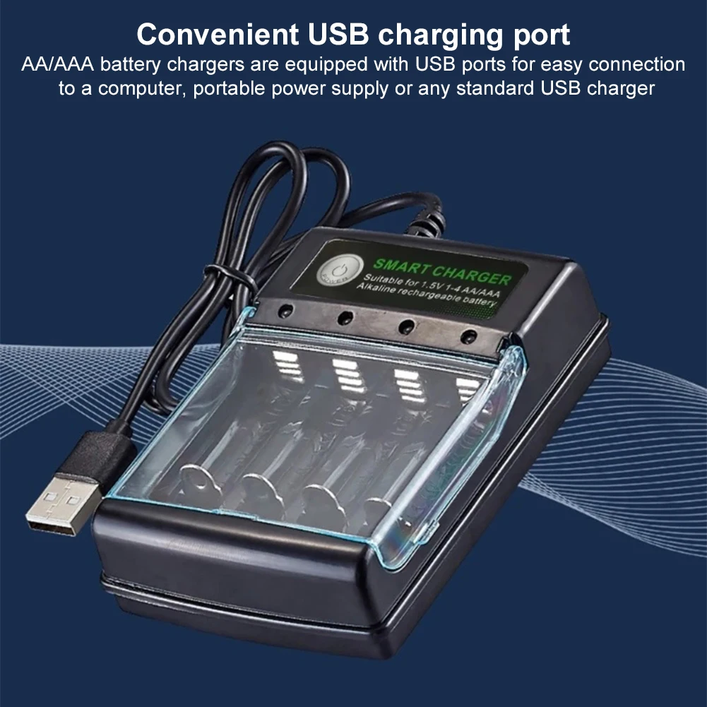 

4 Slots Battery Charger Independent Charging Speedy Smart Charger Fast Charger Smart Charger for 1.5V AA/AAA Batteries Charger