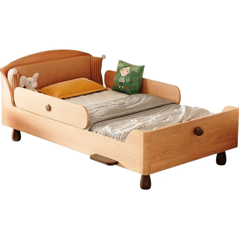 All solid wood island bed baby splicing bed