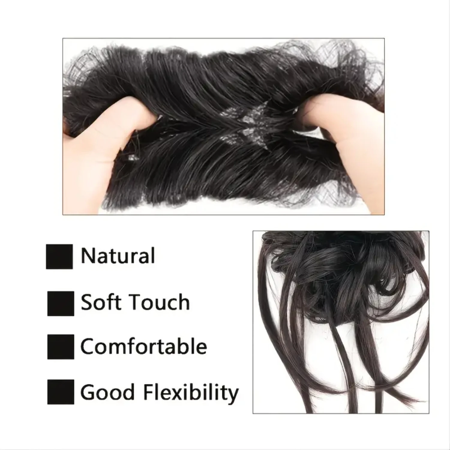 Extra Long and Perfectly Tousled Messy Bun Hairpiece Extensions for Women and Girls - Elastic Band Hair Wrap Ponytail Scrunchies