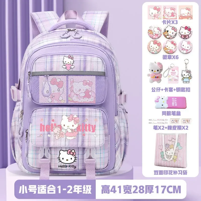 Sanrio New Hellokitty Student Large Capacity Schoolbag Female Cartoon Hello Kitty Children Backpack