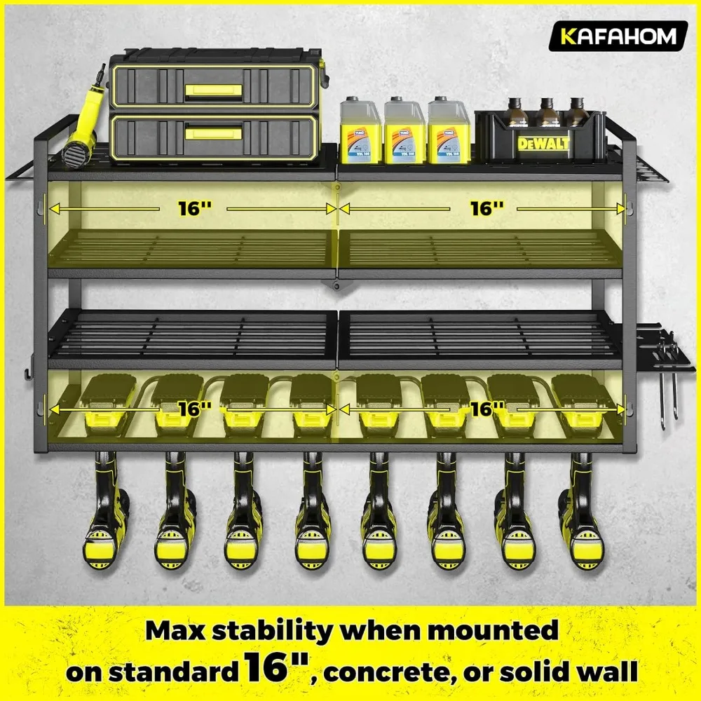 Imagem -03 - Organizador de Ferramentas Elétricas de Parede Rack de Armazenamento para Organização de Garagem Ferramenta de Metal Resistente Drill Holder