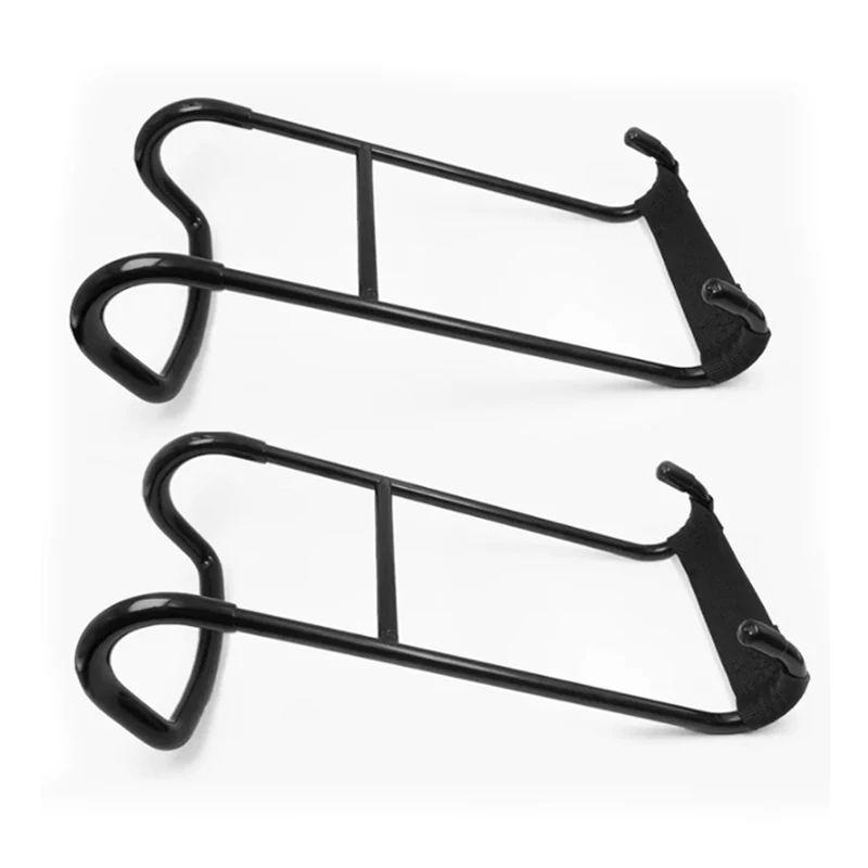 A pair of Dumbbell Spotter Hooks,Heavy Duty Steel Dumbbell Hooks Safety Connector for Barbell Bench Press Workout