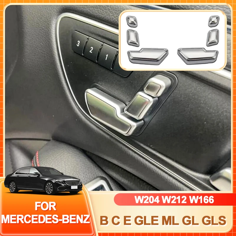 

Внутренние наклейки для Mercedes Benz B C E GLE ML GL GLS Class W204 W212 W166 X204 ABS Кнопка регулировки автомобильного сиденья Накладка на крышку