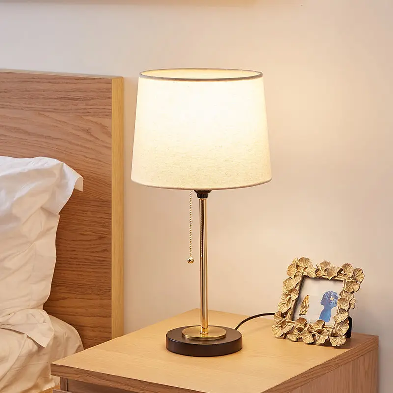 Modern fashion light luxury desk lamp bedroom bedside room decorative atmosphere with top cover warm and simple night lamps