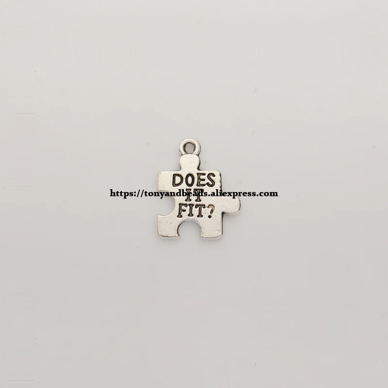 (50Pcs/Lot) Zinc Alloy Tibetan Silver European Charm Jigsaw-Shape Pendant Size 14X11mm HA12286B