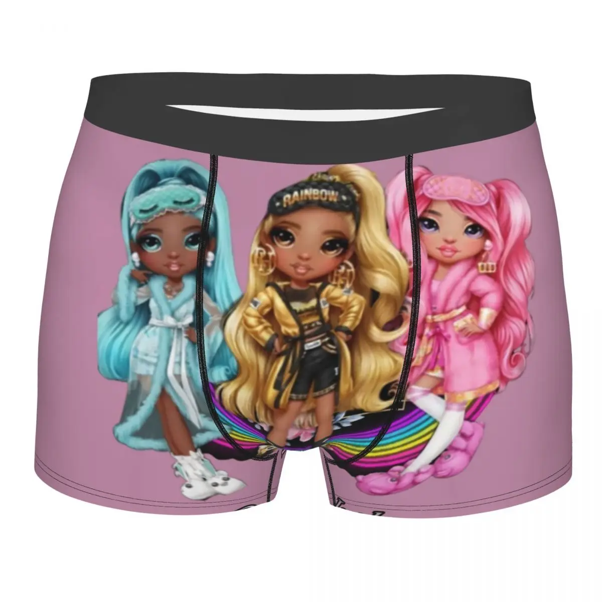 Custom Novelty Rainbow High Dolls Boxers Shorts Underpants Male Comfortable Cartoon Animation Briefs Underwear