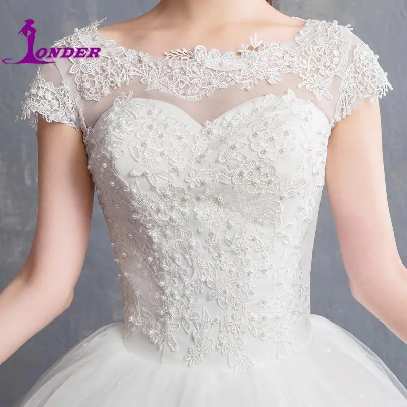 White Lace Nobia Brides Wedding Dresses Pearls Beading Short Wedding Dress For The Bride Marriage Day