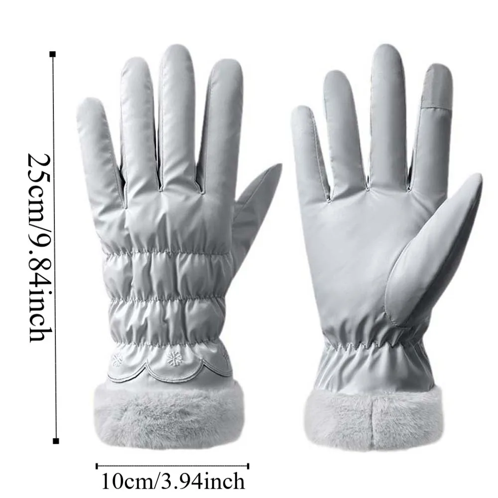 هدية أسفل القطن الساتان قفازات مضادة للبرد شاشة لمس ناعمة قفازات سميكة مكافحة سبلاش جهاز تدفئة المياه قفازات الاصبع الدراجات #6