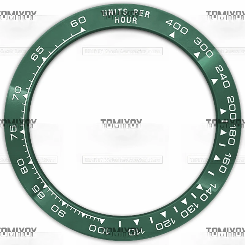 39.3MM Black Blue Green White Ceramics Flat Watch Bezel Insert Fit For RLX DTN Mechanical Wristwatch