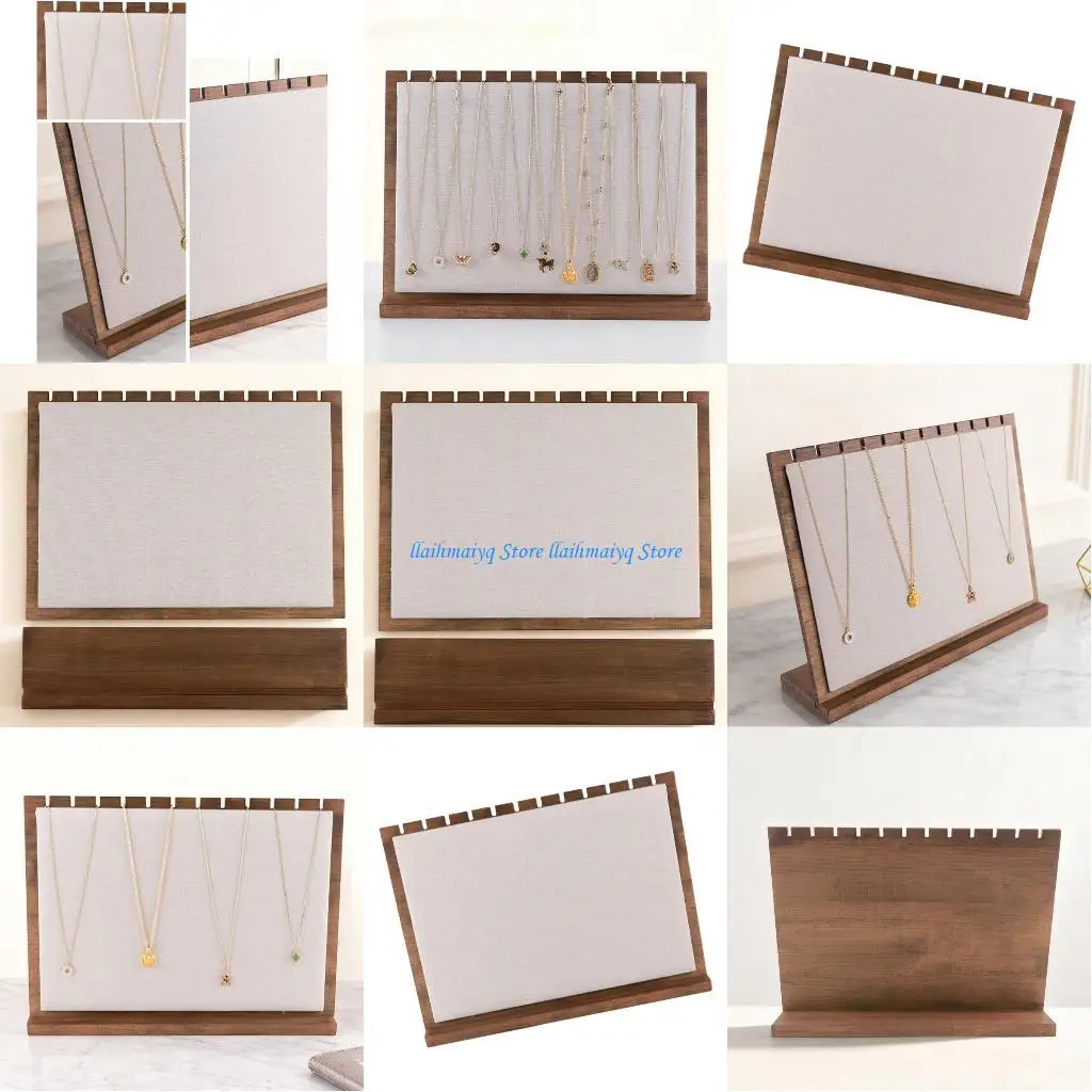 

573B устойчивая подставка для ожерелья из орехового дерева, вертикальный держатель для ювелирных изделий, поднос для подвески