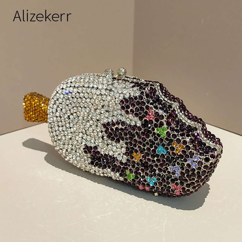 

Alizekerr вечерние сумки в форме эскимо с бриллиантами, женские бутиковые мини-клатчи со стразами, кошельки и сумки для свадебной вечеринки