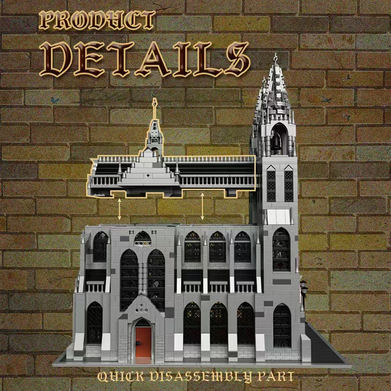 

4034pcs Gothic Cathedral Building Blocks Medieval Street View Castle Modular Model Building Bricks Toys for Kids Adults Gifts