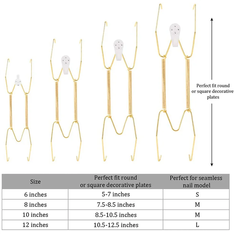 ABWR-3X cintres de plaque pour le mur 6 8 10 12 pouces, cintres de plaque murale cintres de plaque décoratifs supports de plaque murale invisibles